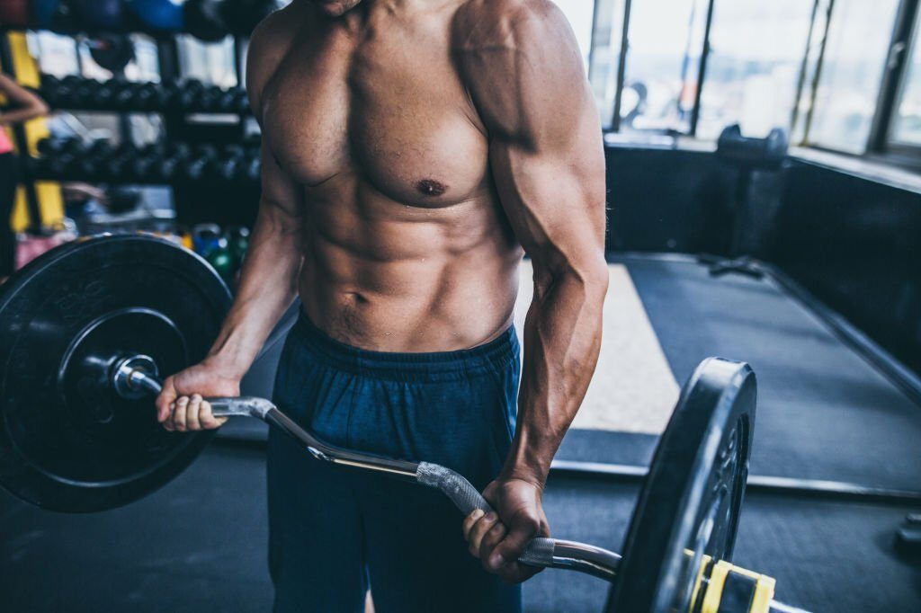 Bodybuilders abdominal muscles